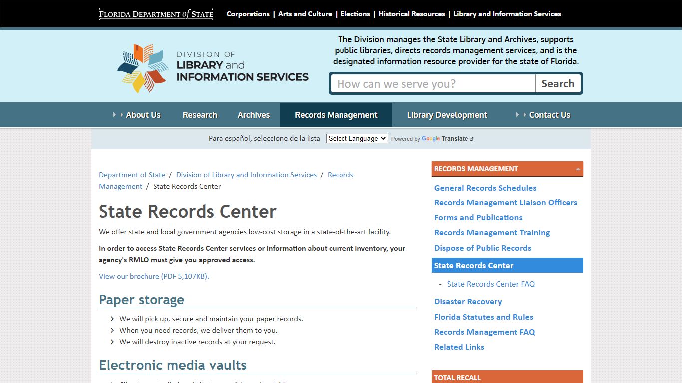 State Records Center - Florida Department of State